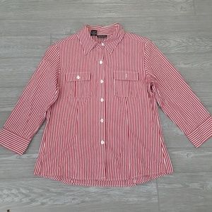 3 for $20 Rafaella womens striped button up shirt